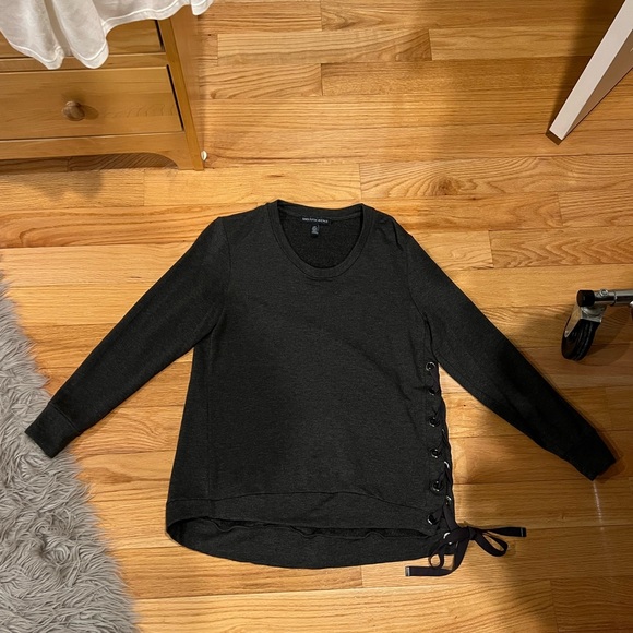 Gray saks 5th ave fleece with cut out side - Picture 2 of 5